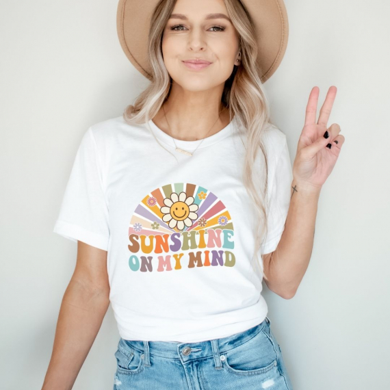Sunshine on My Mind Retro Teacher T-shirt