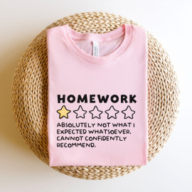 Homework: 1 Star Funny Teacher T-shirt