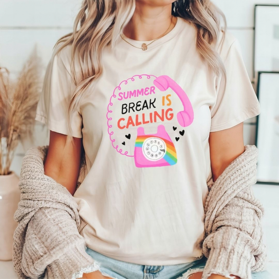 Summer Break is Calling Hand-drawn Teacher T-shirt