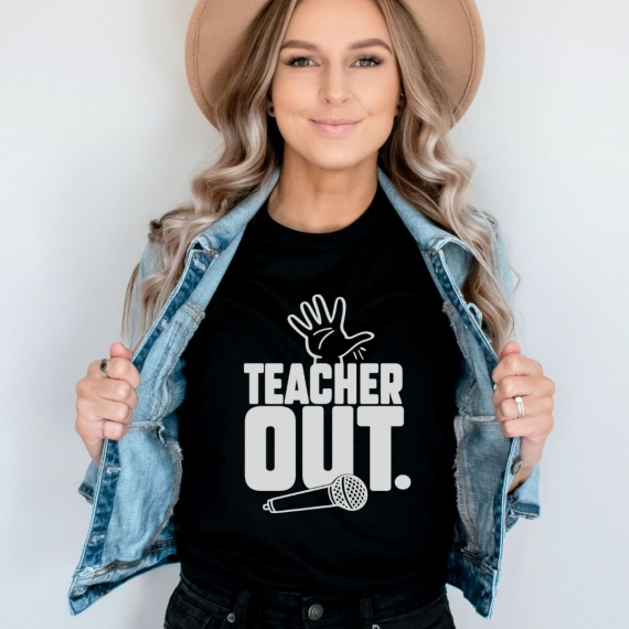 Teacher Out Mic Drop Teacher T-shirt