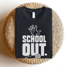 School Out Mic Drop Teacher T-shirt
