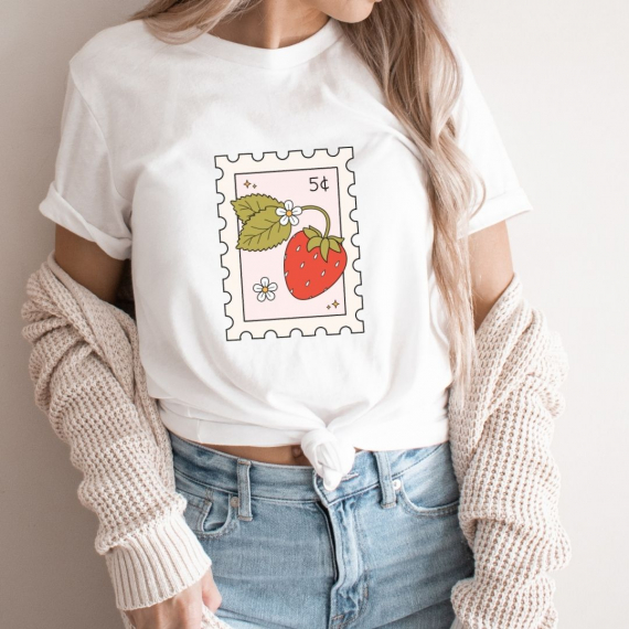 Strawberry Stamp Teacher T-shirt