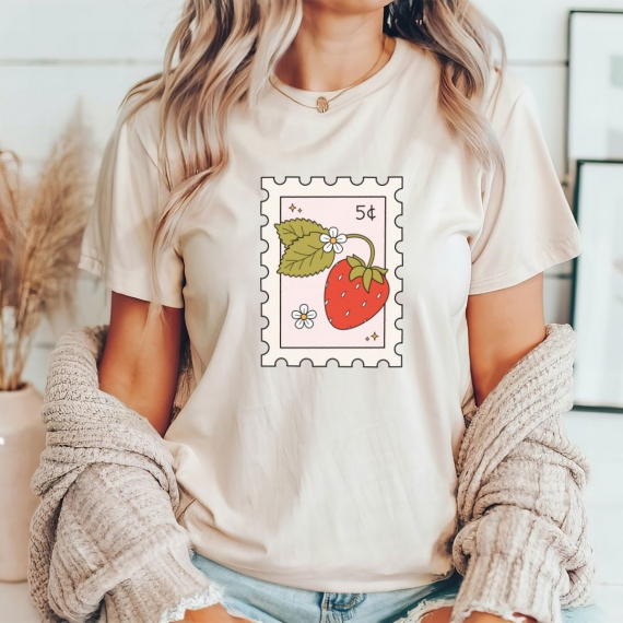 Strawberry Stamp Teacher T-shirt