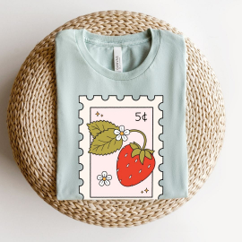 Strawberry Stamp Teacher T-shirt