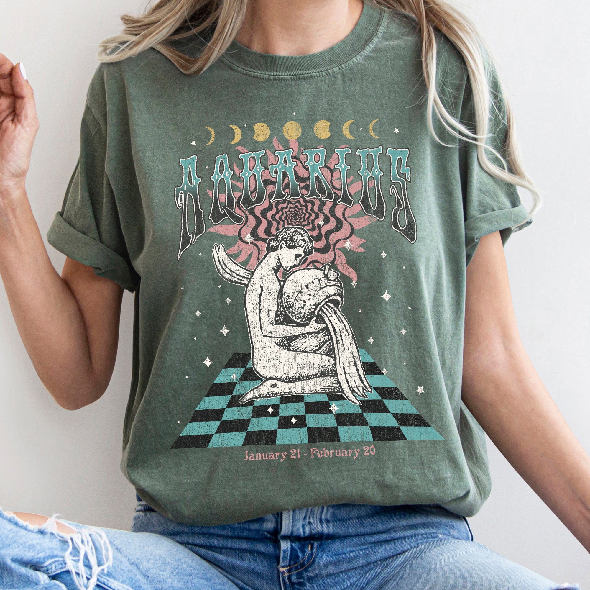 Aquarius Zodiac Comfort Colors Tees Horoscope Astrology