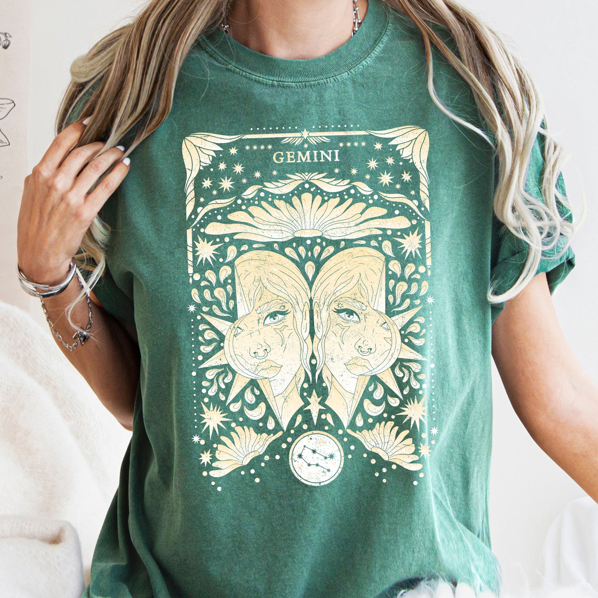 Gemini Celestial Zodiac Comfort Colors Tees Horoscope Astrology