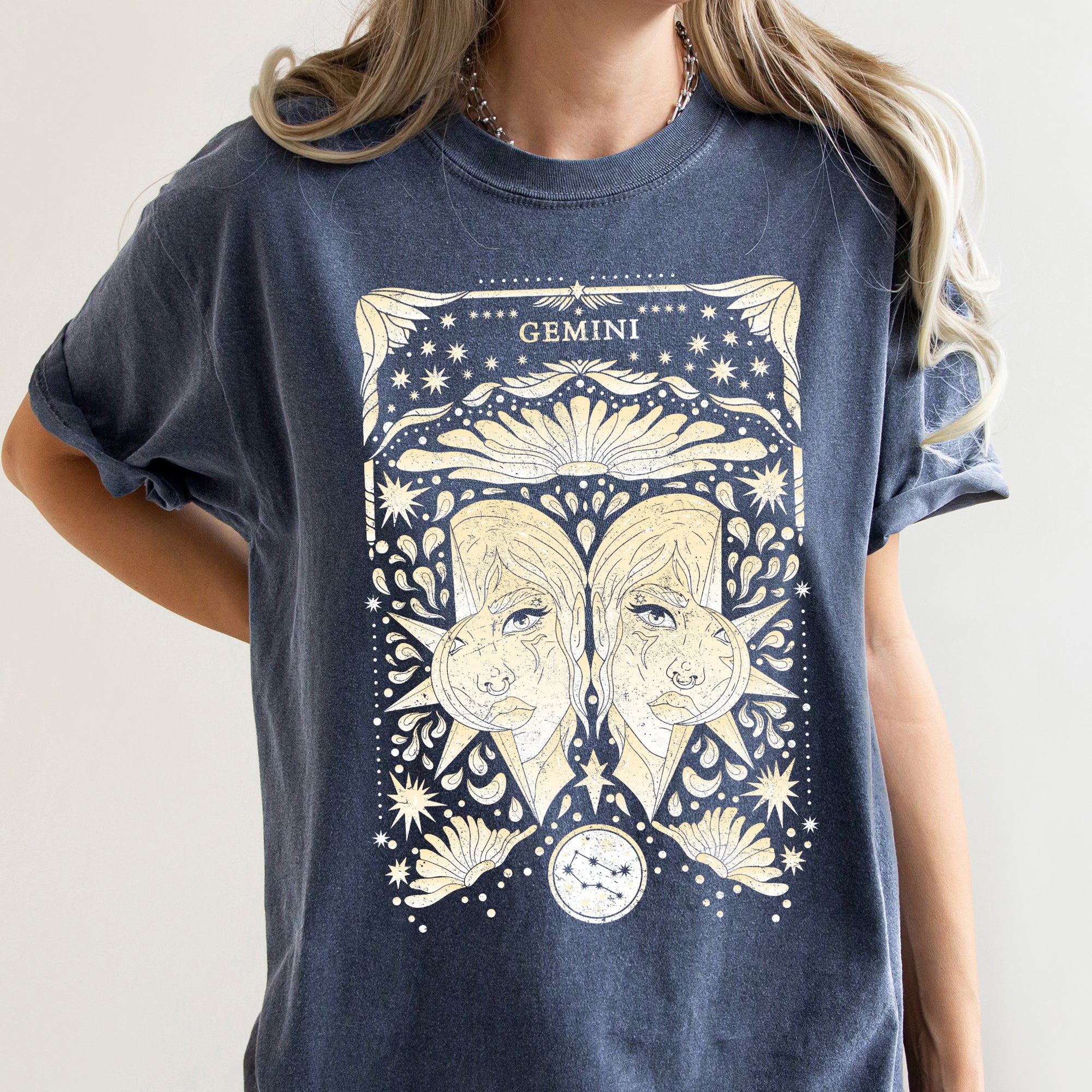 Gemini Celestial Zodiac Comfort Colors Tees Horoscope Astrology
