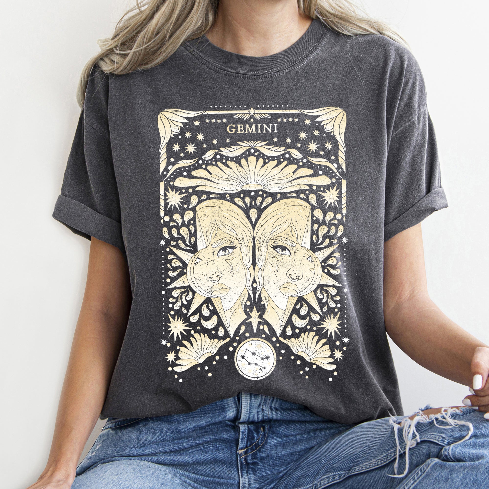 Gemini Celestial Zodiac Comfort Colors Tees Horoscope Astrology